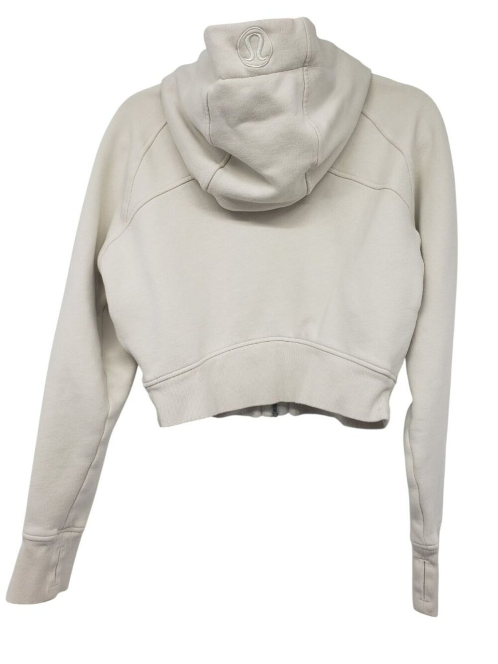 Lululemon Scuba Full-Zip Cropped Hoodie Bone Cream Minimal Neutral - Picture 9 of 16